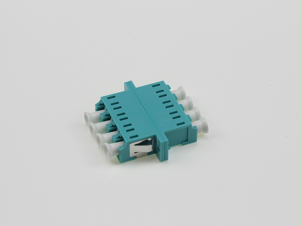 電信級 LC OM3 4聯 有耳光纖適配器，法蘭