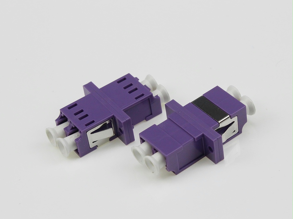 電信級(jí) LC MM DX 紫羅蘭 有耳光纖適配器，法蘭