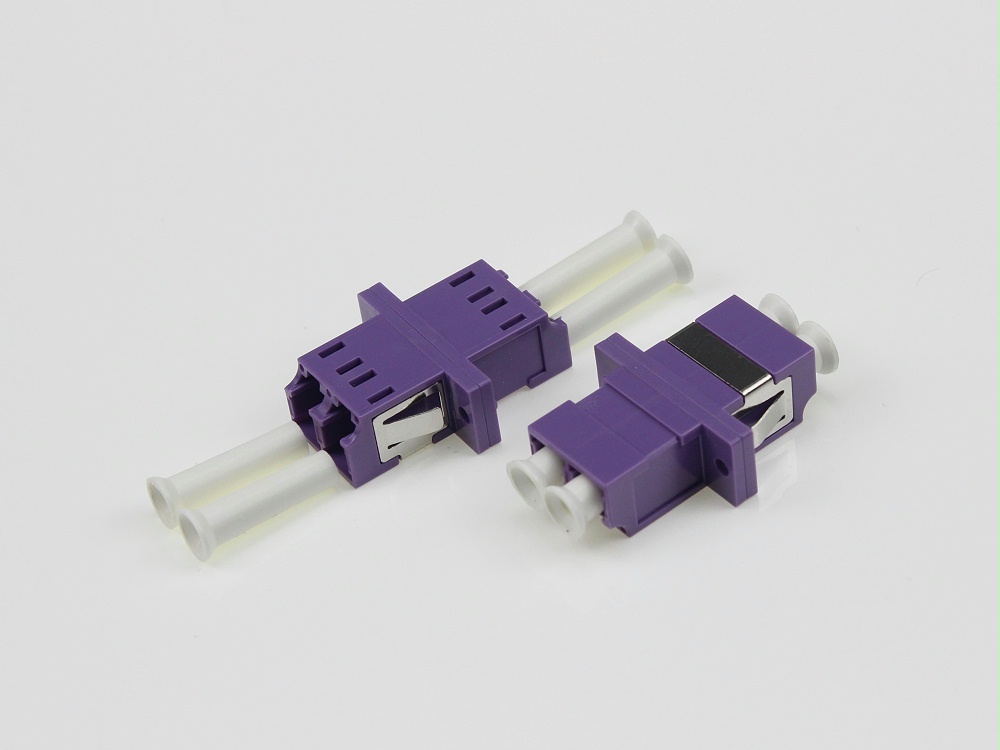 電信級(jí) LC MM DX 紫羅蘭 有耳光纖適配器，法蘭