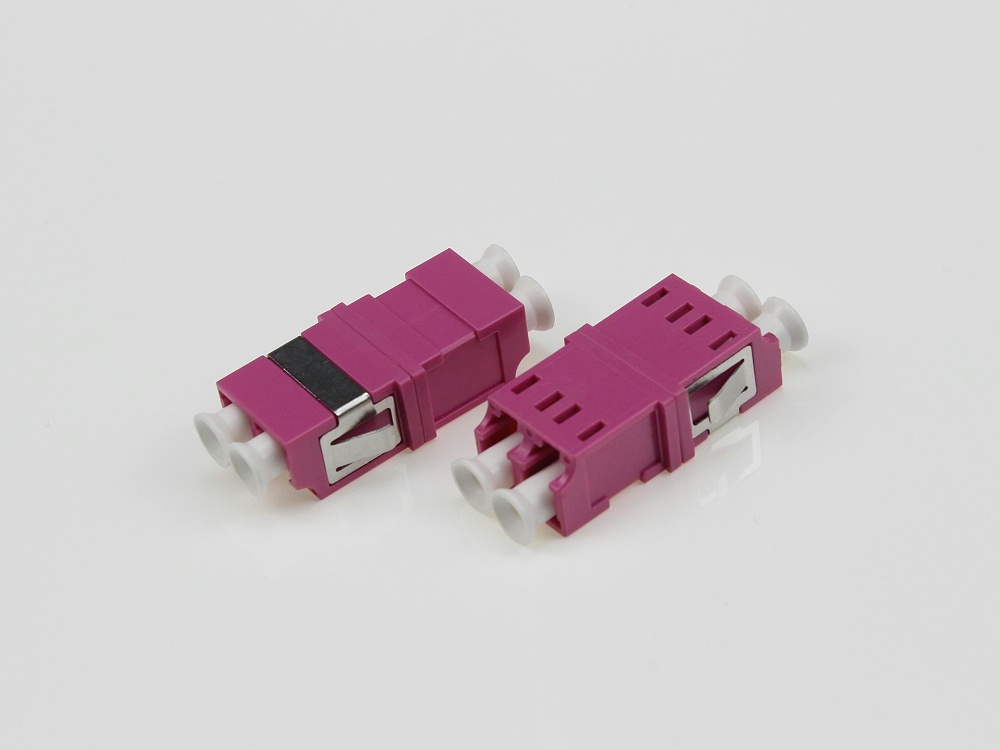 LC OM4 DX 無耳光纖適配器，法蘭