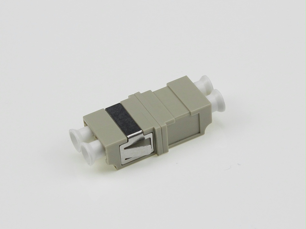 LC MM 雙工 米色 無耳光纖適配器，法蘭盤