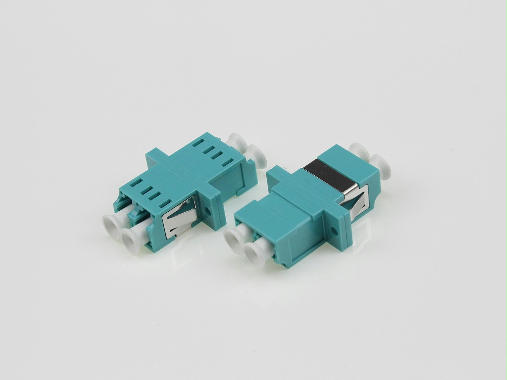 電信級(jí) LC OM3 DX 有耳光纖適配器，法蘭