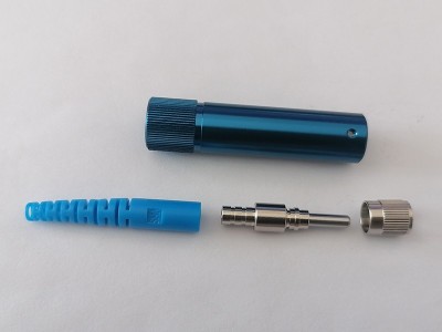 SMA905金屬護套光纖連接器散件藍色銀色