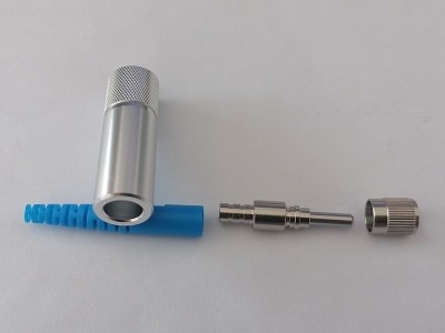 SMA905金屬護套光纖連接器散件藍色銀色